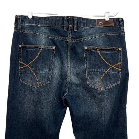 RJR Rocha John Men's Straight Leg Mid Rise Regular Buttons Blue Jeans Size 40x32 - Picture 4 of 14